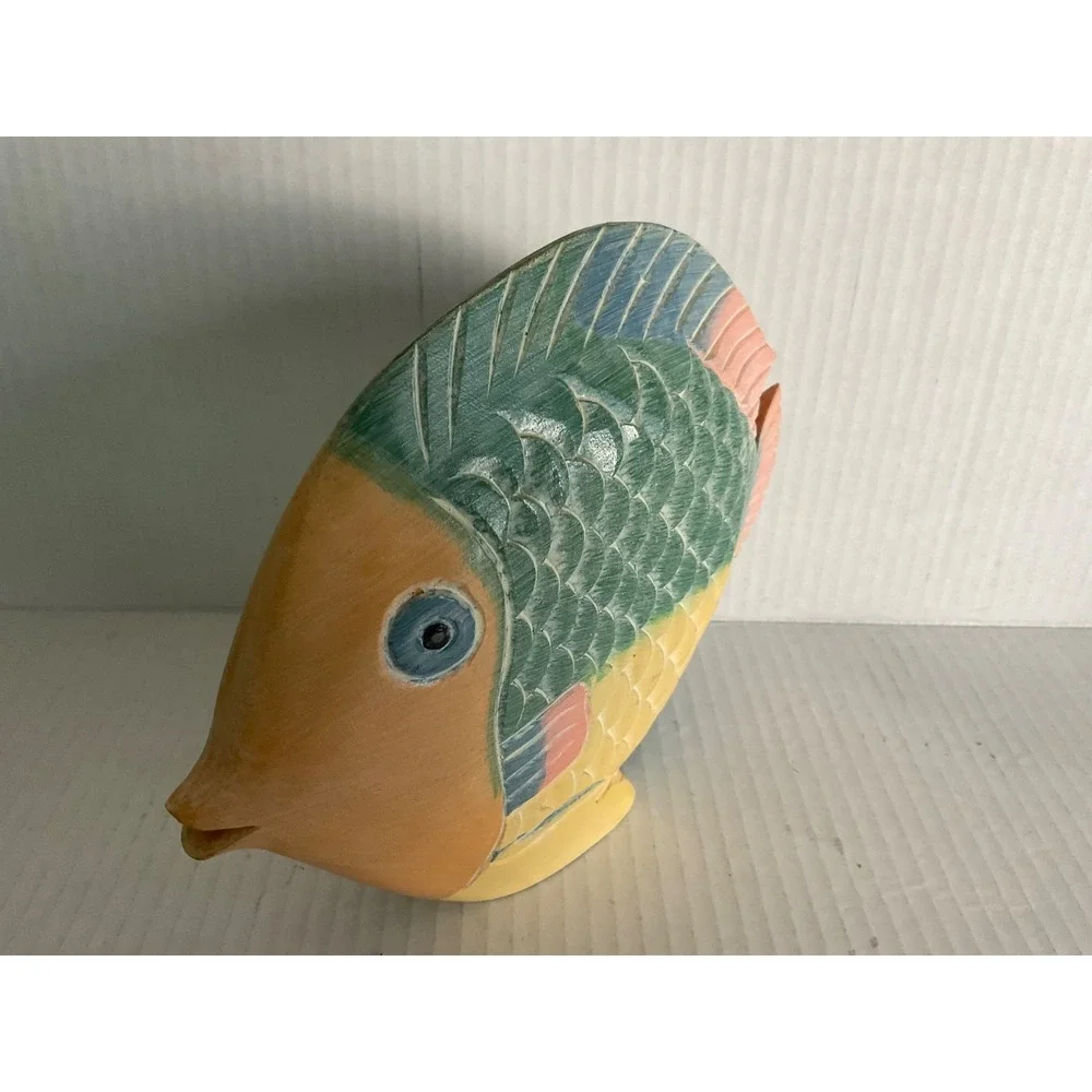 Fish decor Teakwood ocean beach tropical Decor bright nautical